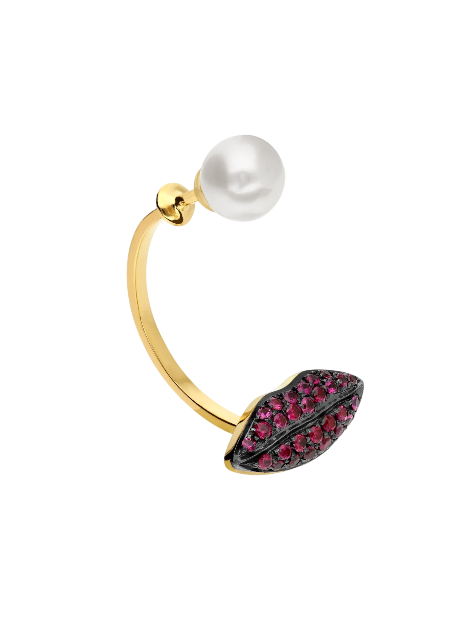 Ruby lips piercing earring photo
